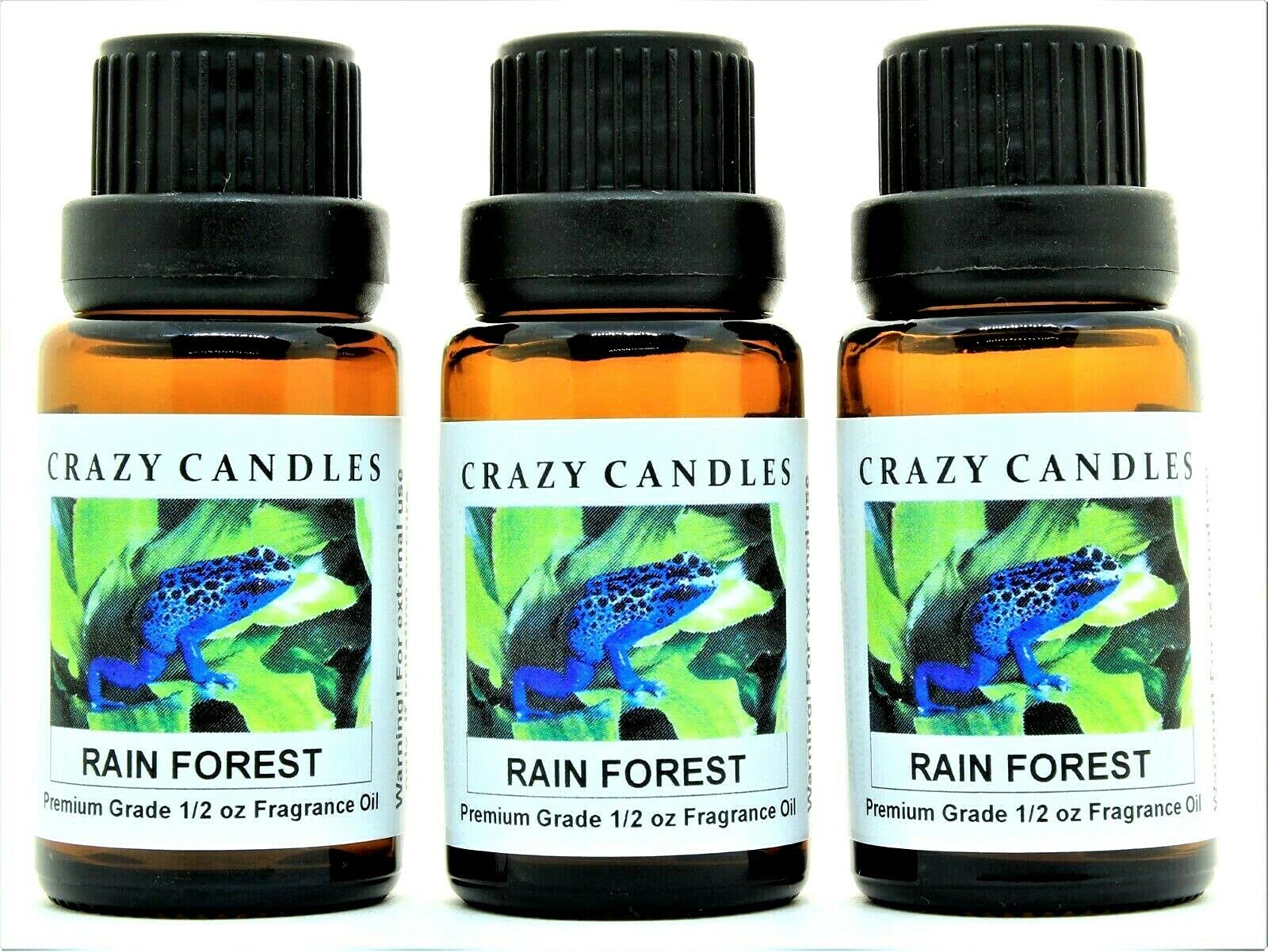 Premium Rain Forest Scented Fragrance Oil - 3 Pack (1/2 Fl Oz/15ml Each) - Aromatherapy, Home Diffuser & Candle Making Essential Oils for Relaxation & Stress Relief