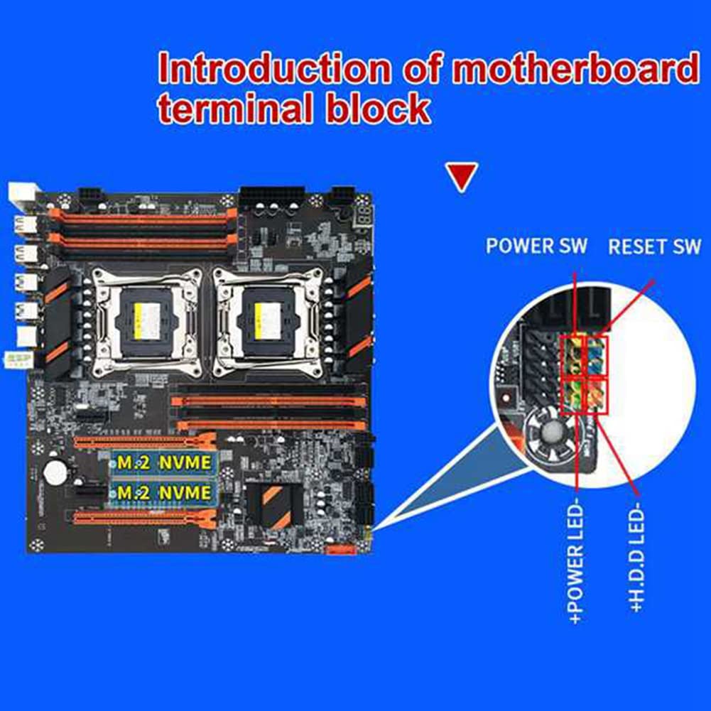 Lanlousy X99 Dual CPU Motherboard LGA2011 - DDR4 ECC Memory Support with 2x Xeon E5-2609 V3 CPUs & 4GB 2133MHz RAM - Server Workstation Replacement Parts Kit for High-Performance Computing, Data Centers, and 3D Rendering Workstations