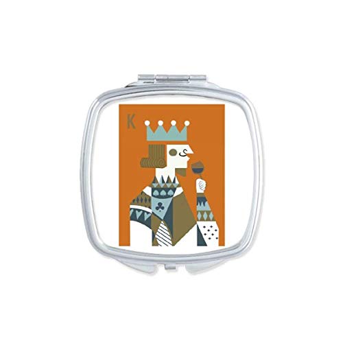 DIYthinker Playing Cards K Illustration Pattern Mirror - Portable Compact Pocket Makeup Mirror with Double Sided Glass - Perfect for Travel, Cosmetics, and Gifts