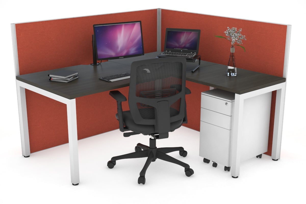 Horizon Quadro Square Legs L-Shaped Corner Office Desk - 1800L x 1800W with Cable Management | Modern Home & Office Workspace Solution for Professionals & Gamers