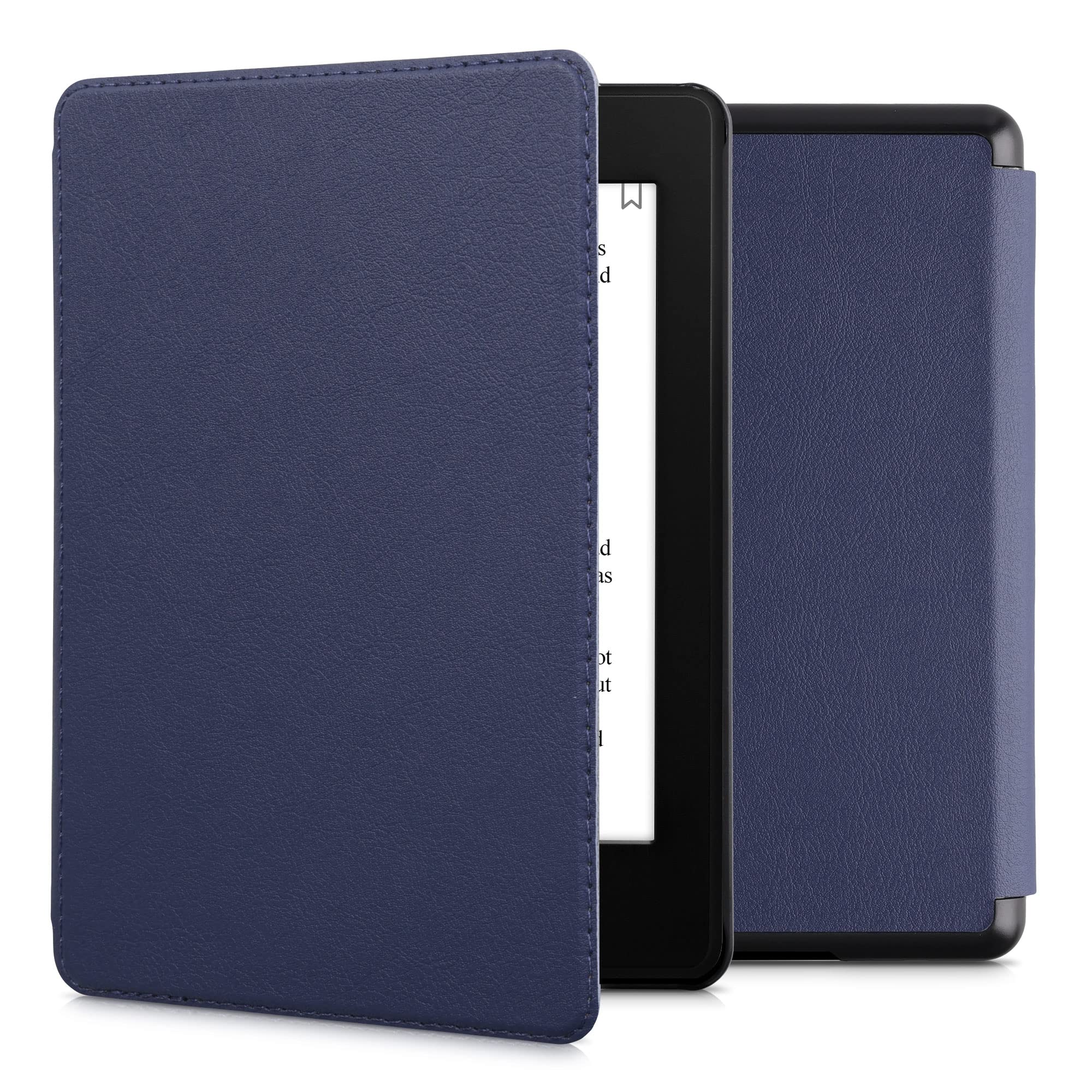 kwmobile Protective Case for Amazon Kindle Paperwhite 11th Generation (2021) - Slim eBook Reader Cover with Magnetic Closure - Dark Blue - Perfect for Reading, Travel & Daily Use