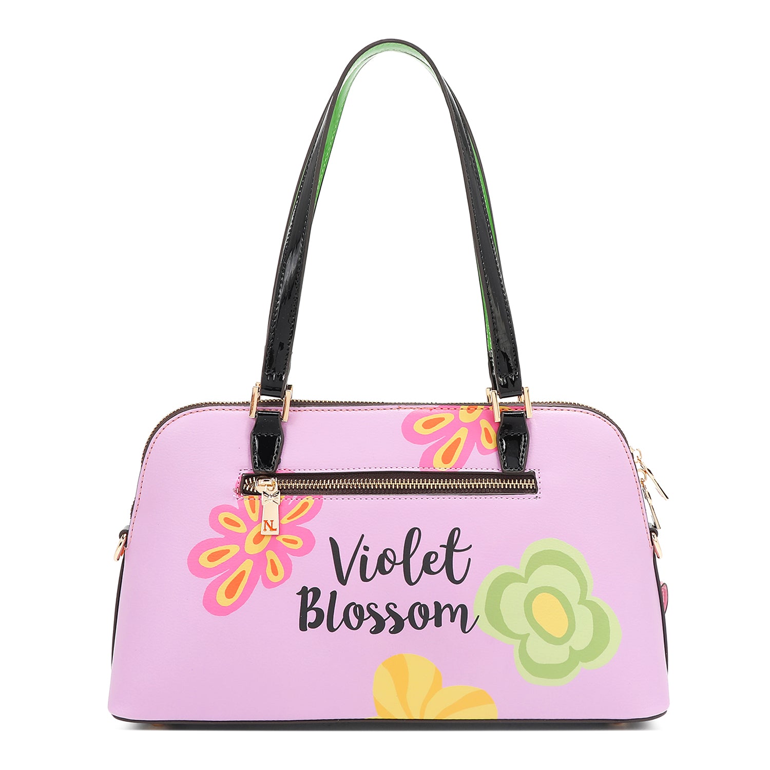 Violet Blossom Dome Shoulder Bag - Stylish Crossbody Purse for Women, Trendy Floral Print Handbag for Daily Use, Work, Travel & Shopping