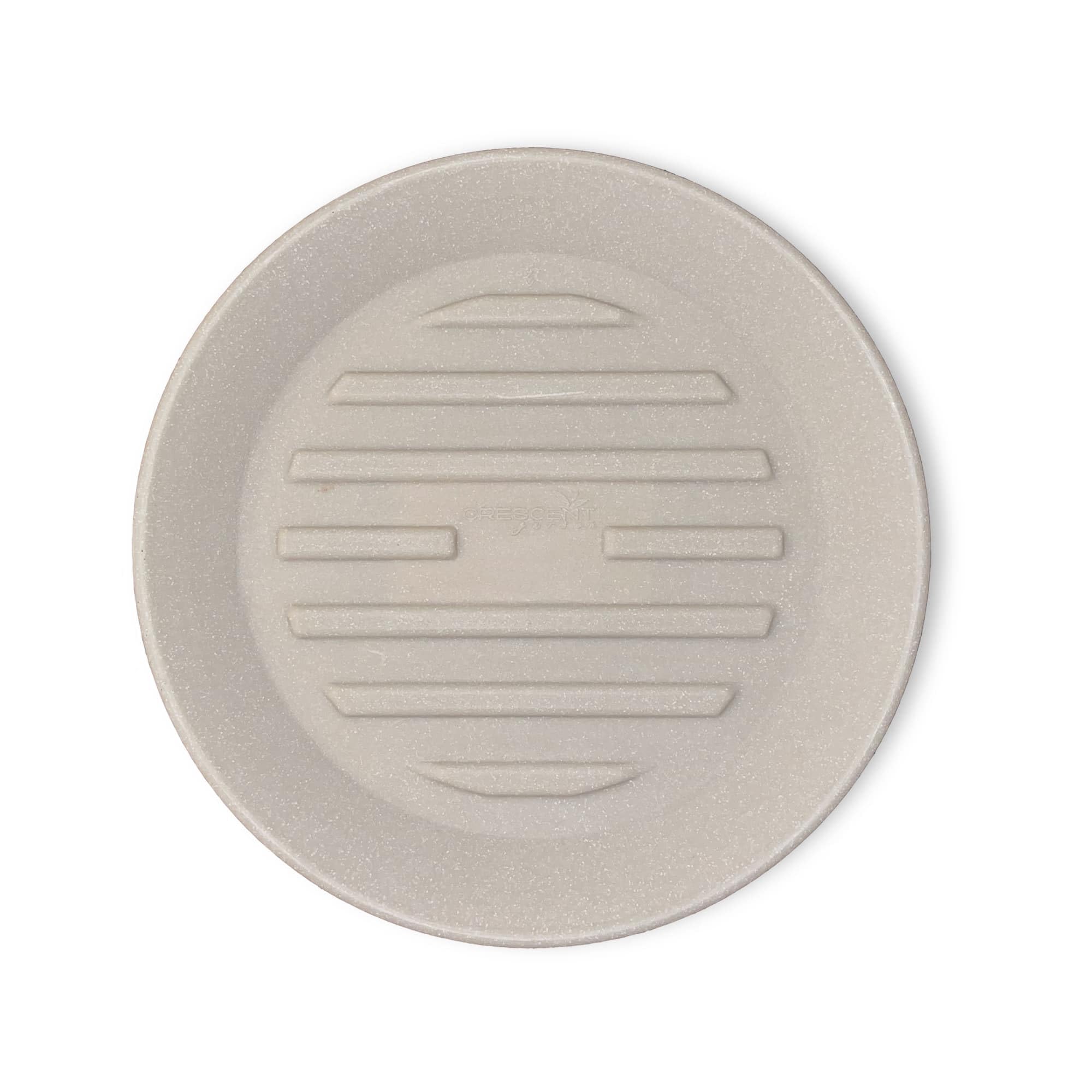 Crescent Garden Universal Round Planter Saucer - Heavy Duty 8-11 Inch Plant Pot Drainage Tray for Indoor & Outdoor Use - Durable Parchment Colored Plant Dish for Flower Pots, Herb Gardens, and Patio Decor