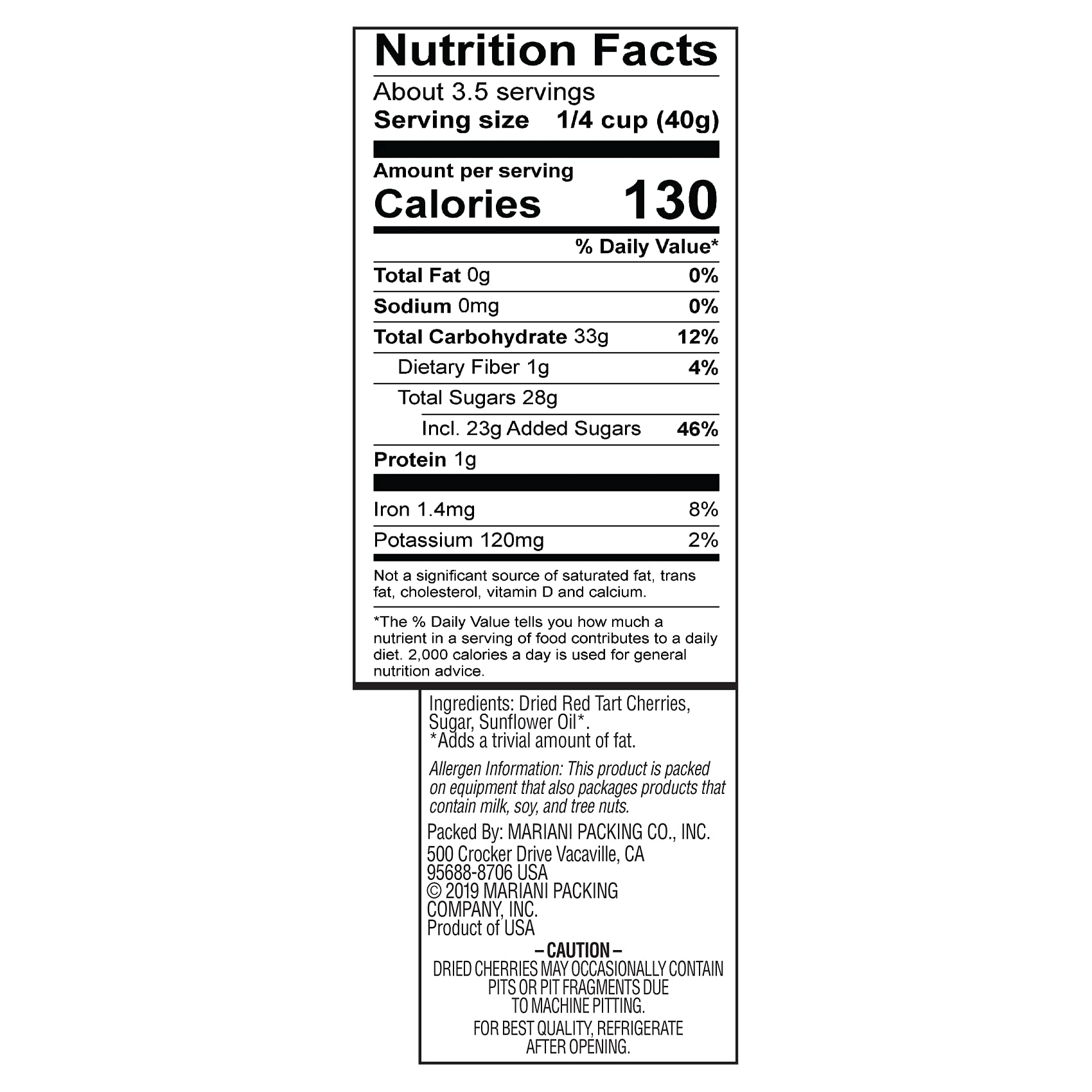 Mariani Dried Cherries - Healthy Vegan Snacks for Kids & Adults | Gluten-Free Dried Fruit | 5oz Pack of 4 | Perfect for Lunchboxes, Hiking & On-the-Go Snacking