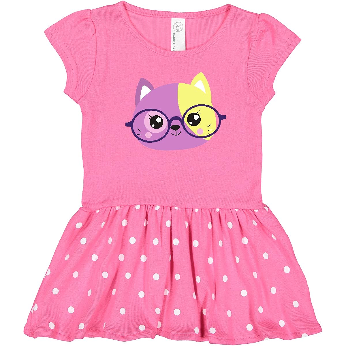 Hipster Cat Dress for Toddlers - Stylish Kitten with Glasses Outfit for Playdates