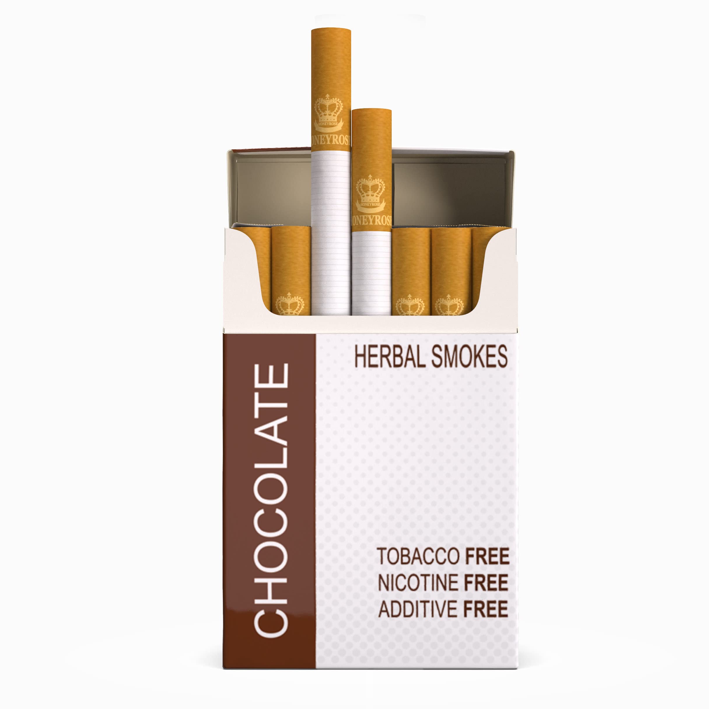Honeyrose CHOCOLATE Tobacco-Free & Nicotine-Free Herbal Cigarettes – Natural Relaxation for Stress Relief & Social Occasions