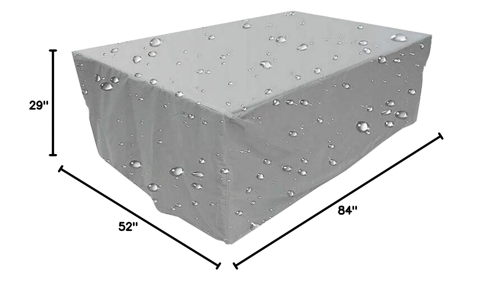 Waterproof Garden Furniture Covers 84x52x29in - Heavy Duty Patio Furniture Protection for Outdoor Rectangle Table & Chair Sets - UV Resistant & Snowproof 420D Oxford Cloth - Perfect for Backyard, Deck & Poolside Use