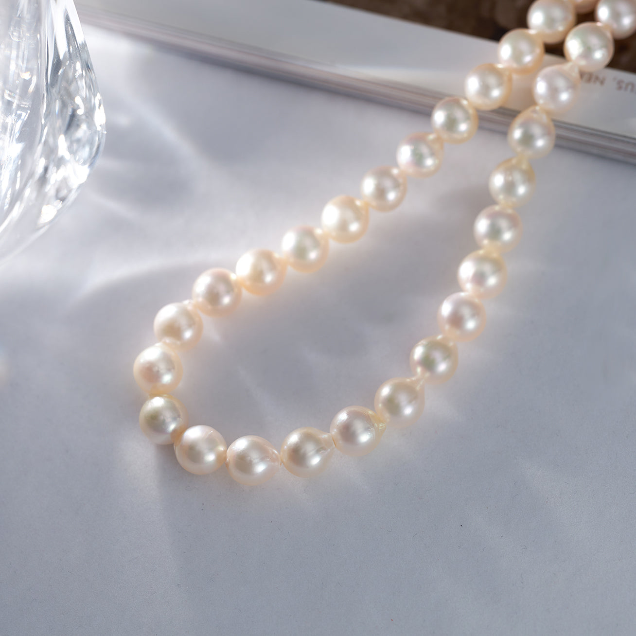 18K Gold Baroque Akoya Pearl Necklace - Elegant Statement Jewelry for Women | Perfect for Weddings, Parties & Special Occasions