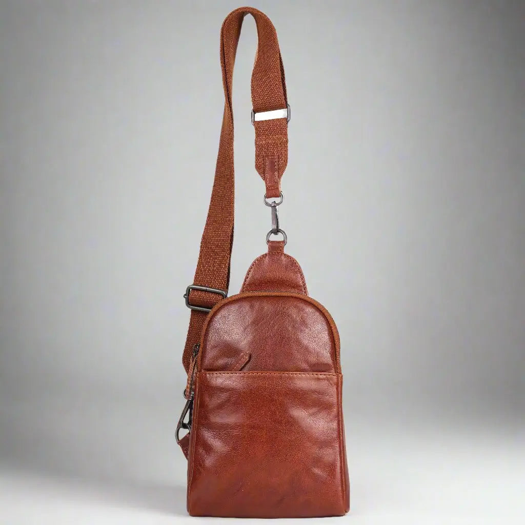 MET Andora Leather Chest Front Bag & Backpack - Stylish Crossbody Sling Bag for Hiking, Travel & Everyday Use