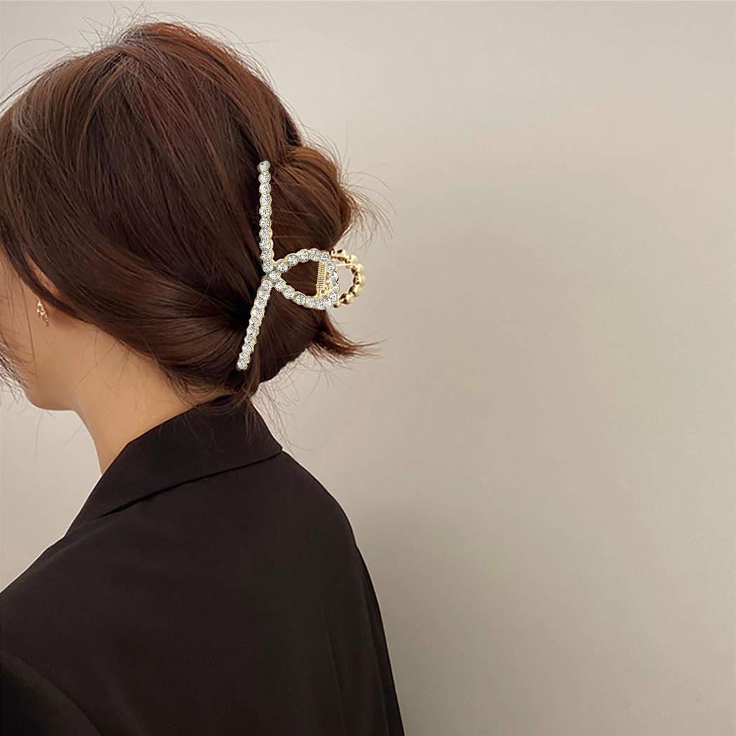 Pearl Hair Claw Clips for Women - Non-Slip Large Hair Clamps with Fake Pearls, Fashion Hair Styling Accessories for Women & Girls | Perfect for Updos, Ponytails & Everyday Hairstyles