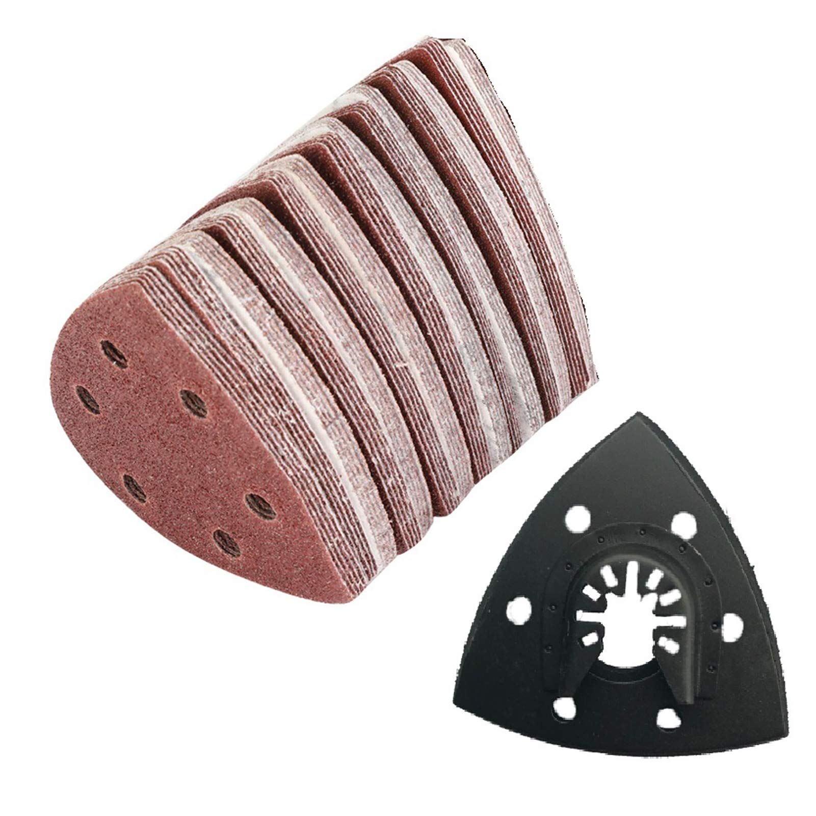 90mm Hook & Loop Sanding Pads - 6 Holes Quick Loading Abrasive Discs for Multi-Tool, Polishing & Cutting (Grit A) - Perfect for Woodworking, Metal Finishing & DIY Projects