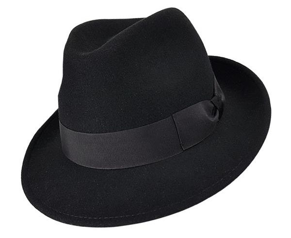 Premium Italian Wool Felt Trilby Hat - Foldable Black Fedora for Men & Women | Classic Vintage Style for Outdoor, Travel & Fashion Events
