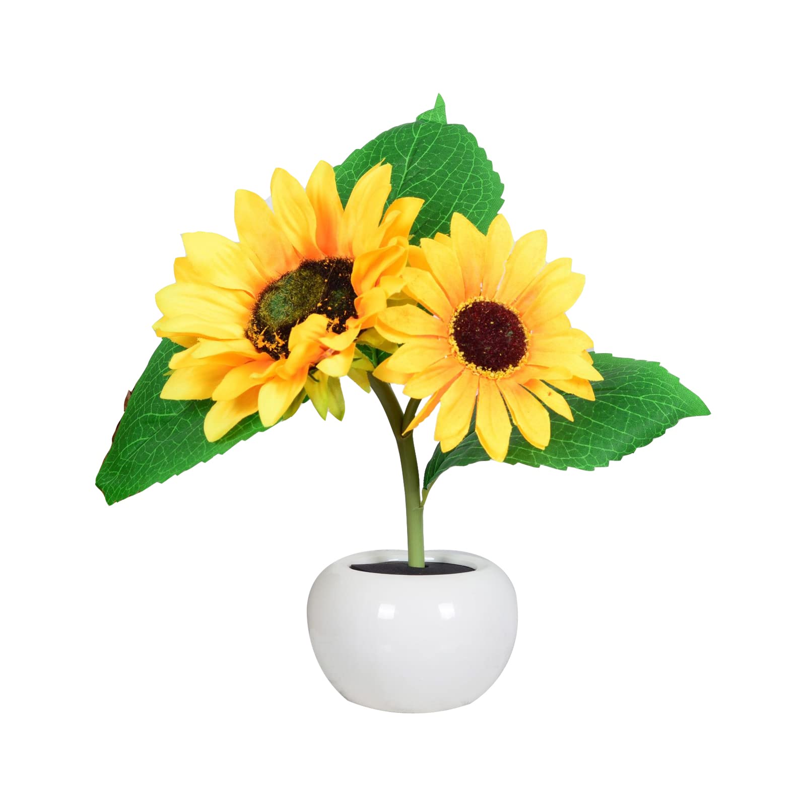 Sunflower LED Potted Plant Lamp - Yellow Floral Night Light with Fake Flowers for Home, Christmas, Party & Festival Table Decor - Perfect for Bedroom, Living Room & Gift Giving