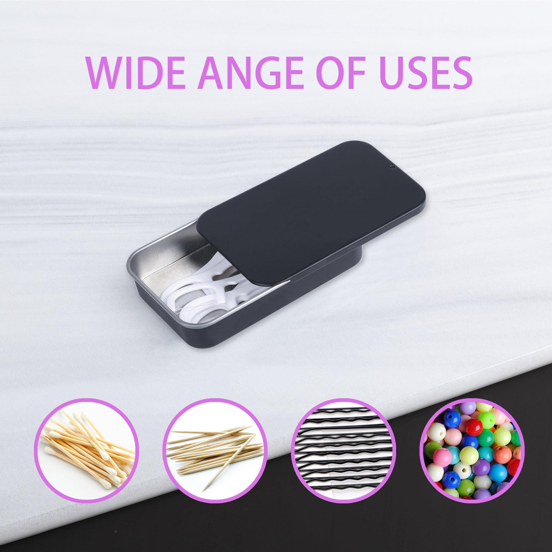 2 Pack Dental Floss Portable Case - Refillable Travel Floss Dispenser with 24 Picks & Storage Box | Mint Floss for Adults | Perfect for Travel, Office & Daily Oral Care (Black)