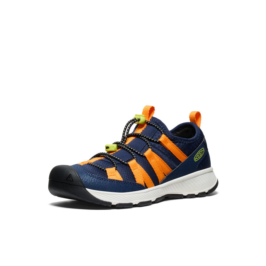 Motozoa Big Kids' Sneakers - Navy Blue & Bright Marigold Color | Comfortable Athletic Shoes for School, Running, and Outdoor Play