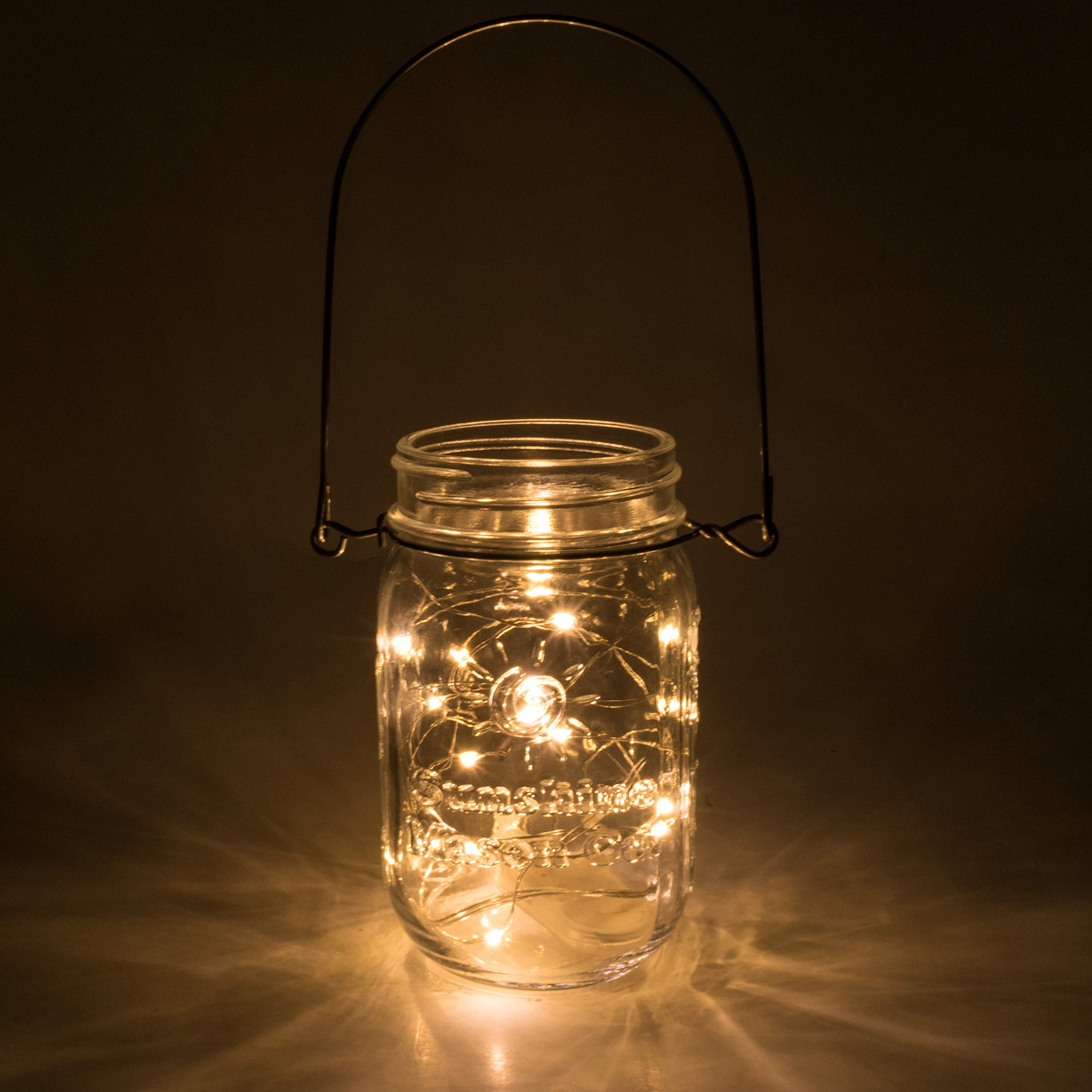 24-Pack Pint Glass Mason Jars with Hanging Hooks & LED Fairy Lights - Rustic Wedding Decor, DIY Home Crafts, Party Centerpieces, Garden Lighting