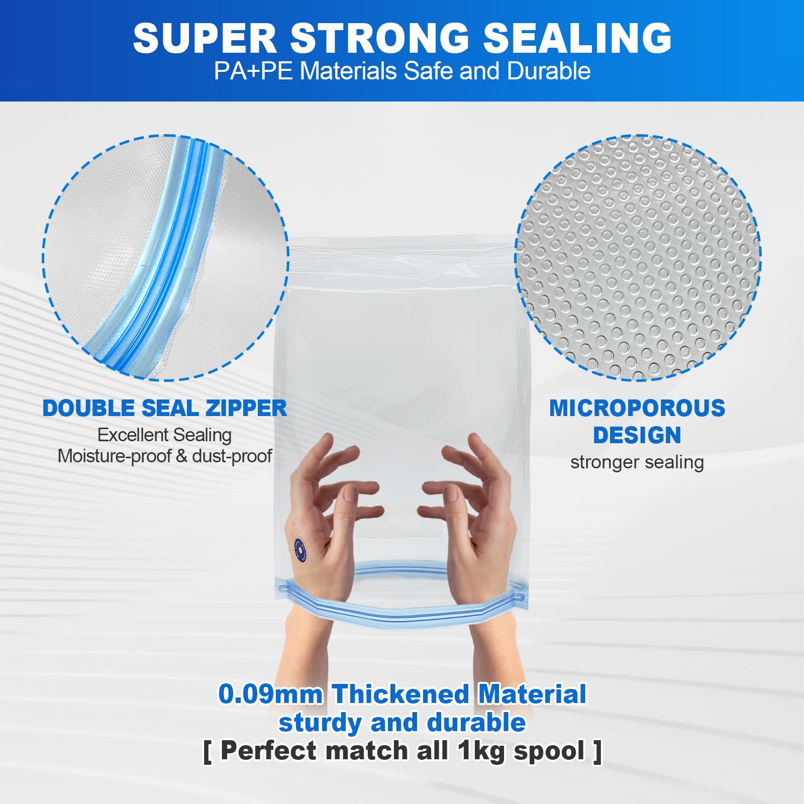 Premium 3D Filament Storage Kit with Electric Pump – 20 Vacuum Storage Bags for Dustproof & Moistureproof Protection | Keep Filament Dry & Fresh | Ideal for 3D Printing Enthusiasts & Professionals