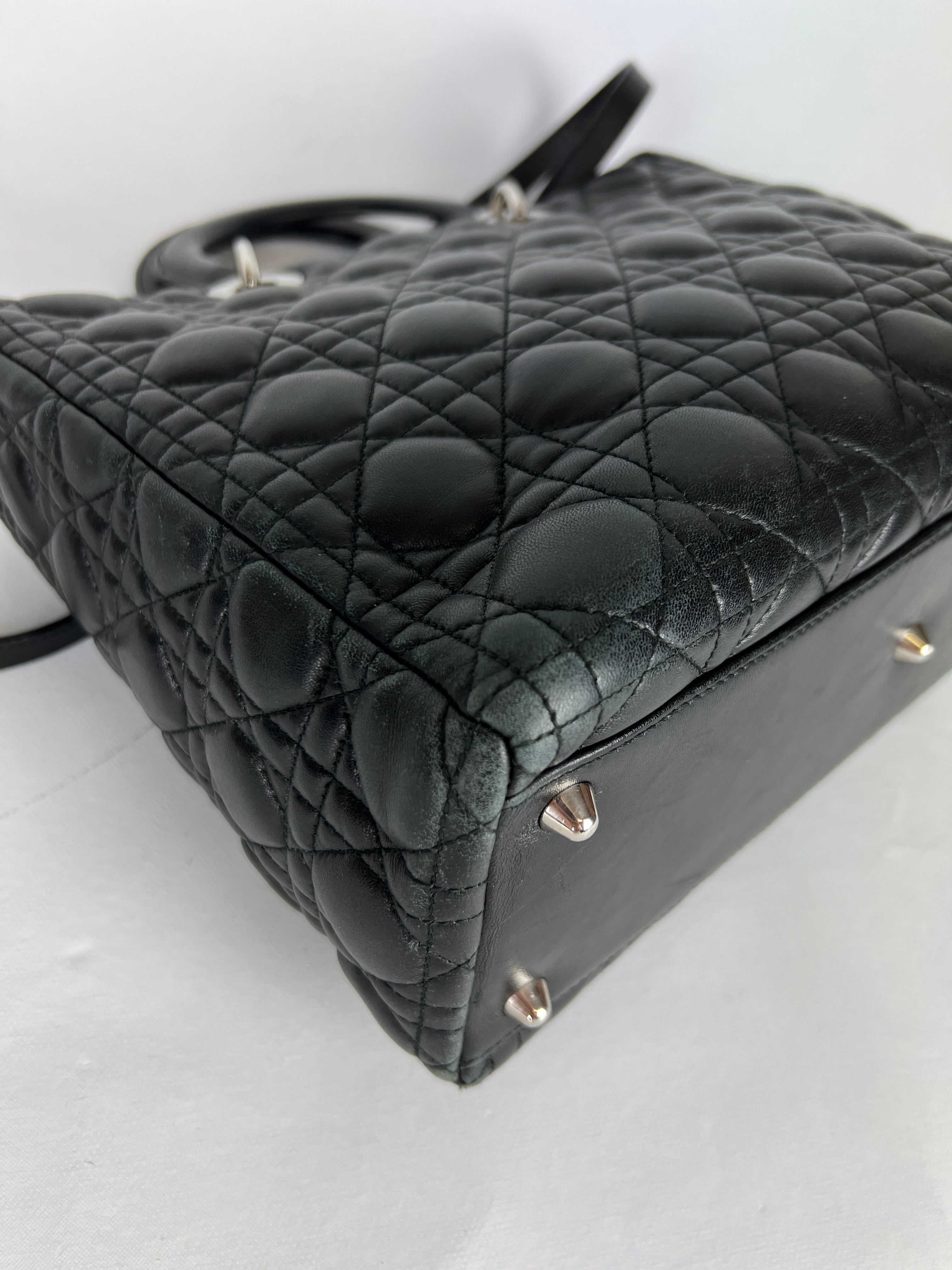 Dior Lady Large Black Leather Handbag - Luxury Designer Tote for Women | Perfect for Work, Travel & Evening Events