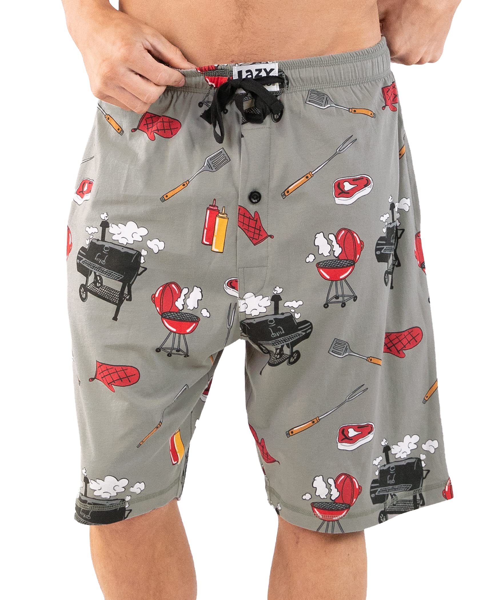 Lazy One Men's Pajama Shorts - Soft Sleepwear & Lounge Pants for Comfortable Sleep, Relaxing at Home or Summer Nights - Breathable Cotton Short Pajama Bottoms