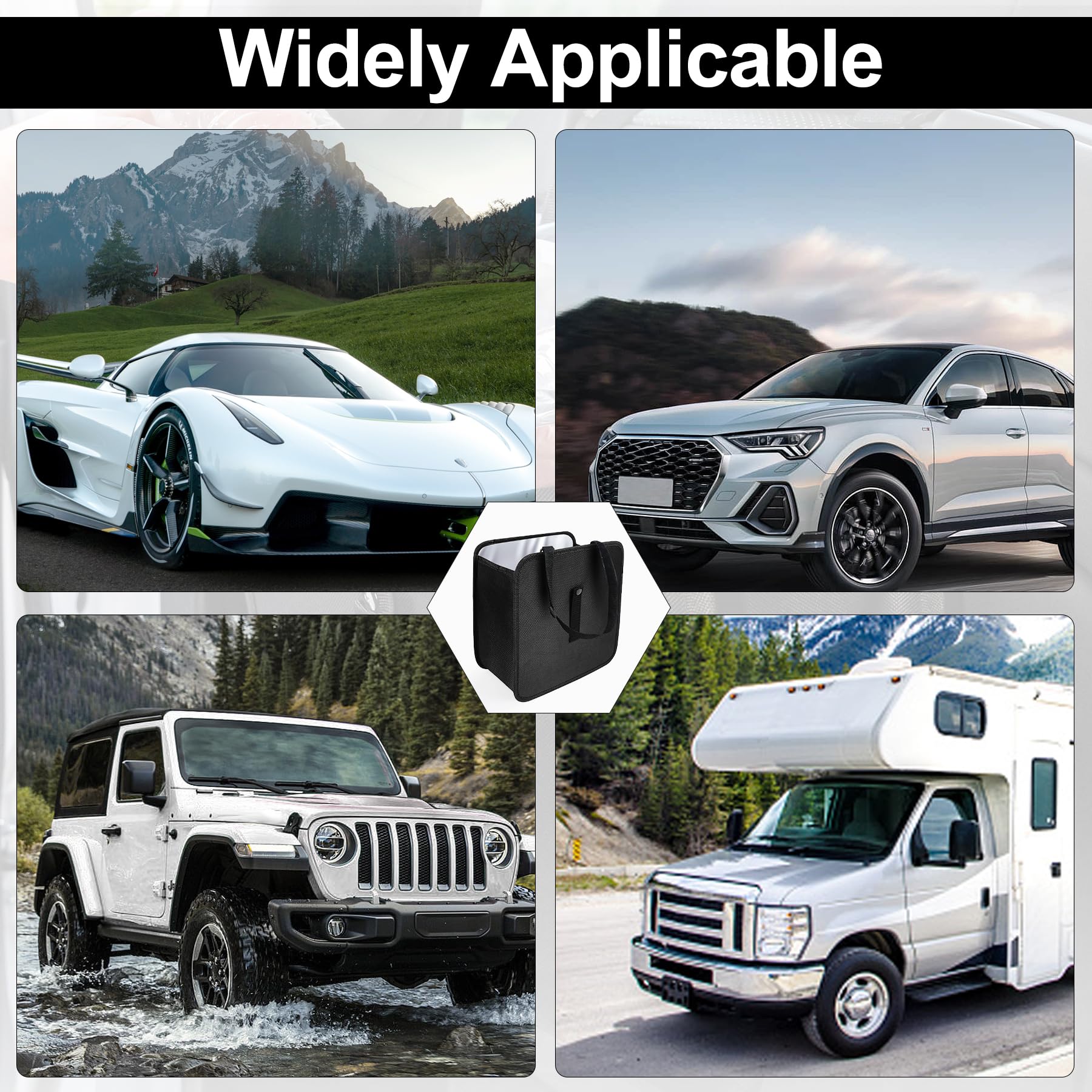 Foldable Car Trash Can with Leakproof Design - 2 Gallon Collapsible Hanging Garbage Bag for Vehicles | Waterproof Automotive Storage Accessory | Perfect for Road Trips, Commuting & Keeping Car Interior Clean