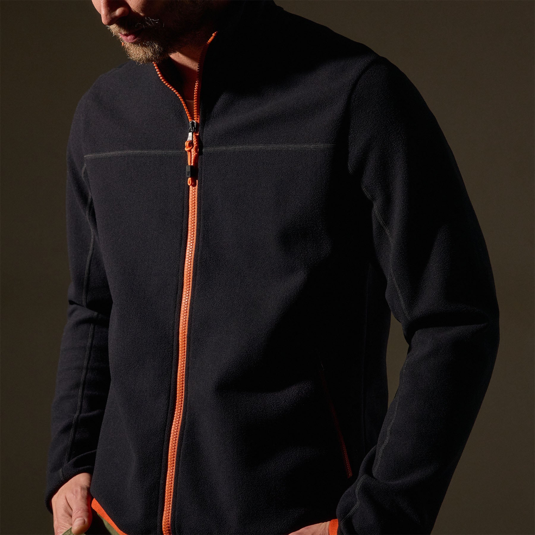 Scuba Zip Front Sport Jacket for Men & Women | Water-Resistant Activewear | Black/Orange Color | Perfect for Diving, Running & Outdoor Adventures