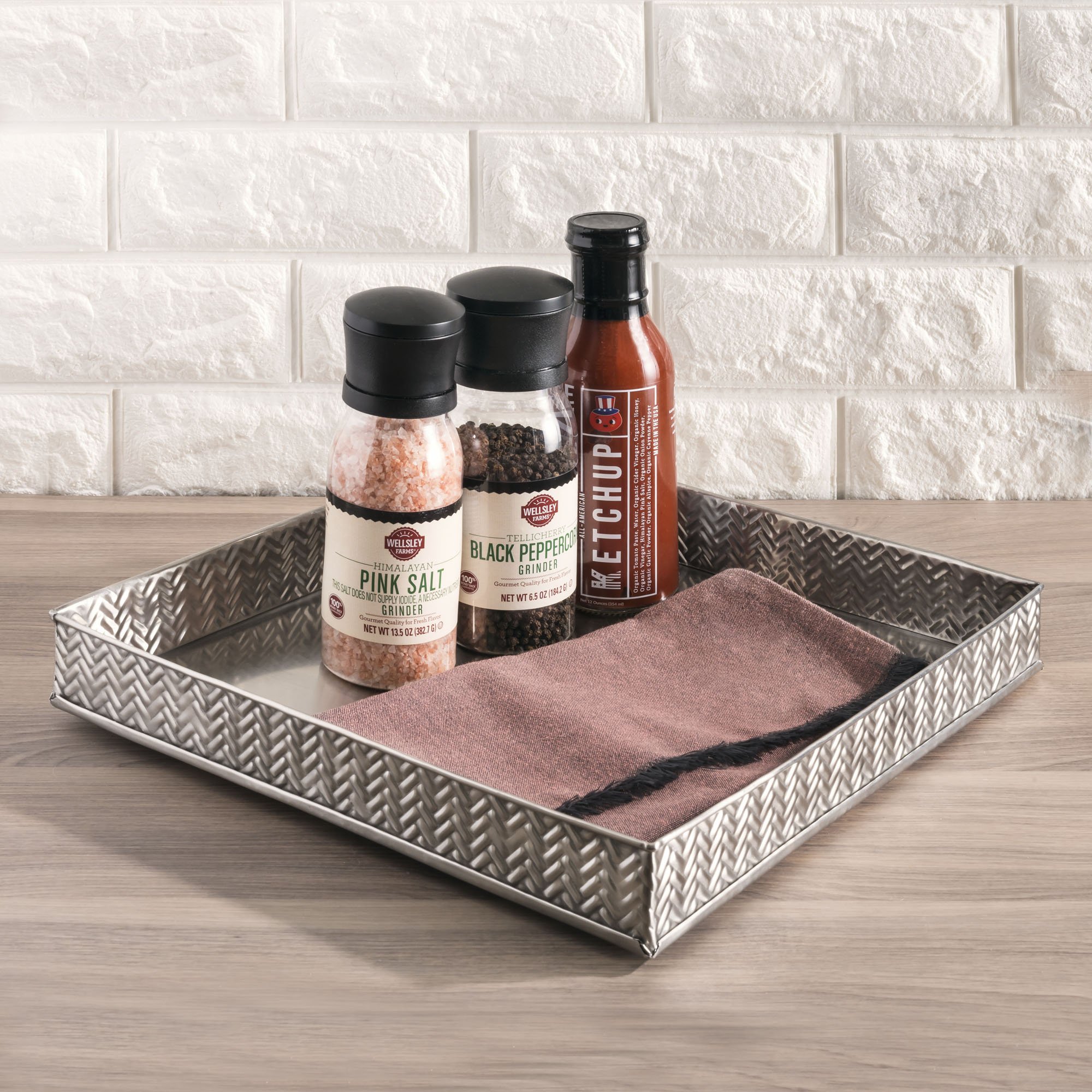 Stainless Steel Square Tray for Serving & Decor