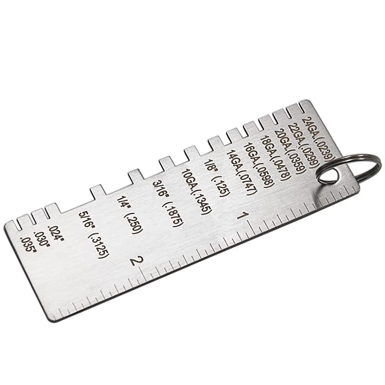 Stainless Steel Welding Gauge - Metal Sheet Thickness Gauge & Wire Gauge Ruler for Welding, Soldering & Metal Inspection | Portable Welder Tool for DIY, Construction & Metalworking Projects