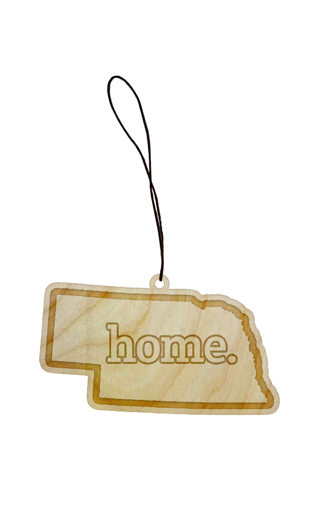 Laser Engraved Nebraska State Wooden Car Charm - USA Map Outline Rearview Mirror Dangler for Home & Auto Decor | Perfect Gift for Travel Lovers & Road Trips