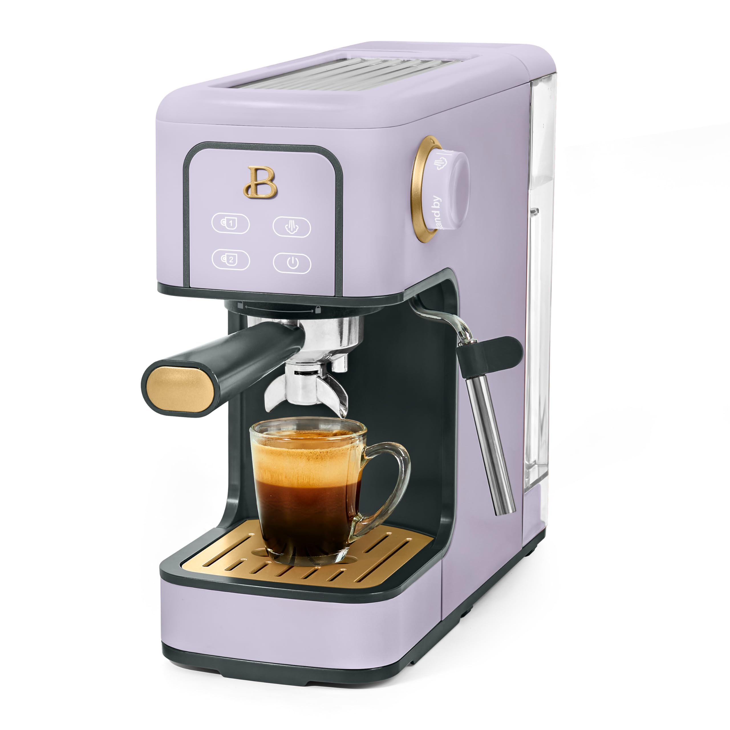 Drew Barrymore 20-Bar Pressure Espresso Machine - Slim & Sleek Lavender Finish for Home Baristas | Perfect for Small Kitchens, Office Coffee Breaks & Gift Giving