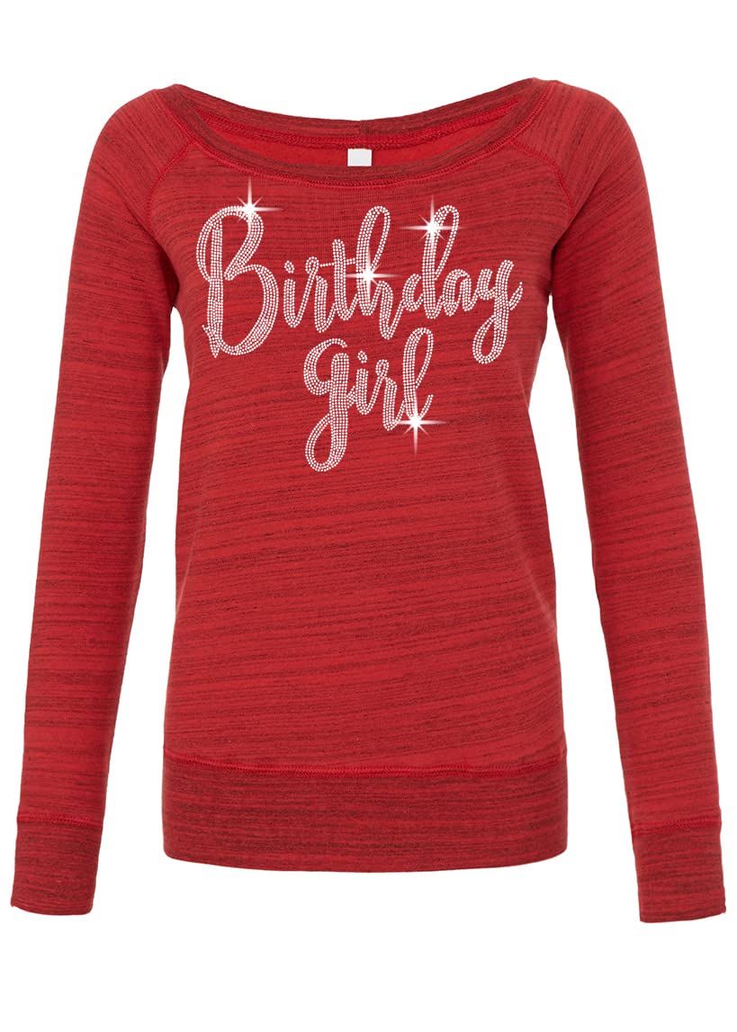 Sparkling Birthday Shirts for Women - Genuine Crystal Rhinestone Long Sleeve Sweater | Perfect Birthday Gift for Her | Ideal for Parties, Celebrations & Special Occasions