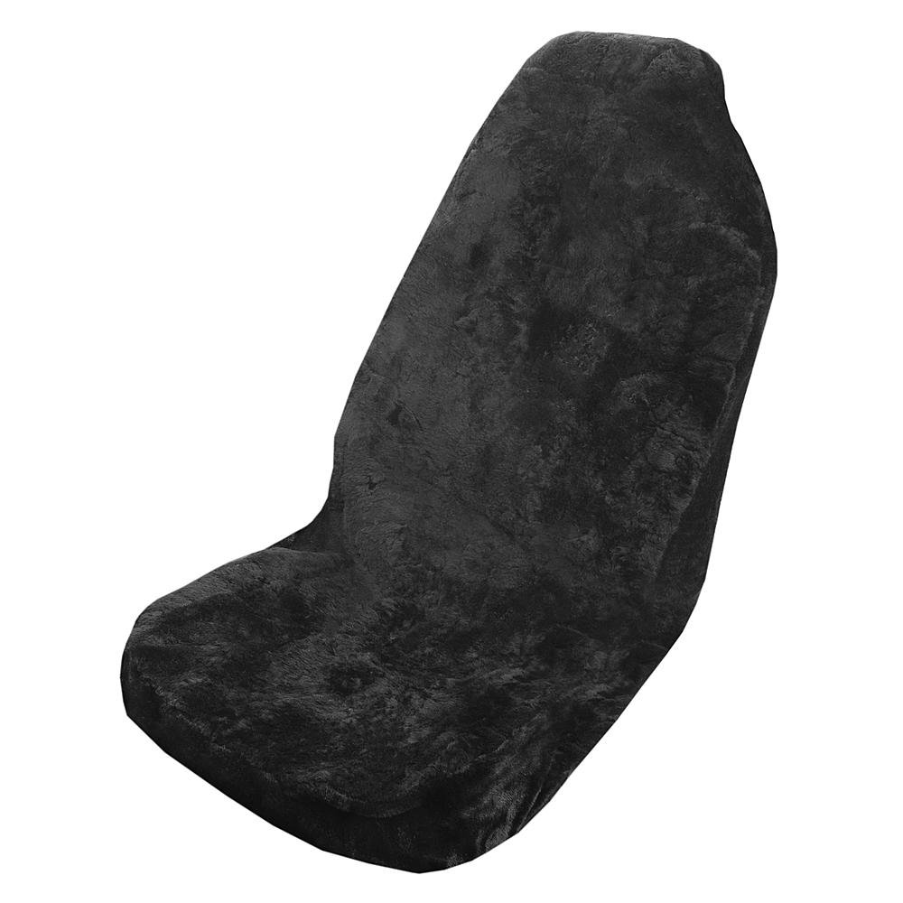 Premium Sheepskin Seat Covers - High Back Design (1 Pair/2 Covers) | Universal Fit for Cars, SUVs & Trucks | Charcoal Grey | Ultimate Comfort for Long Drives & Winter Protection