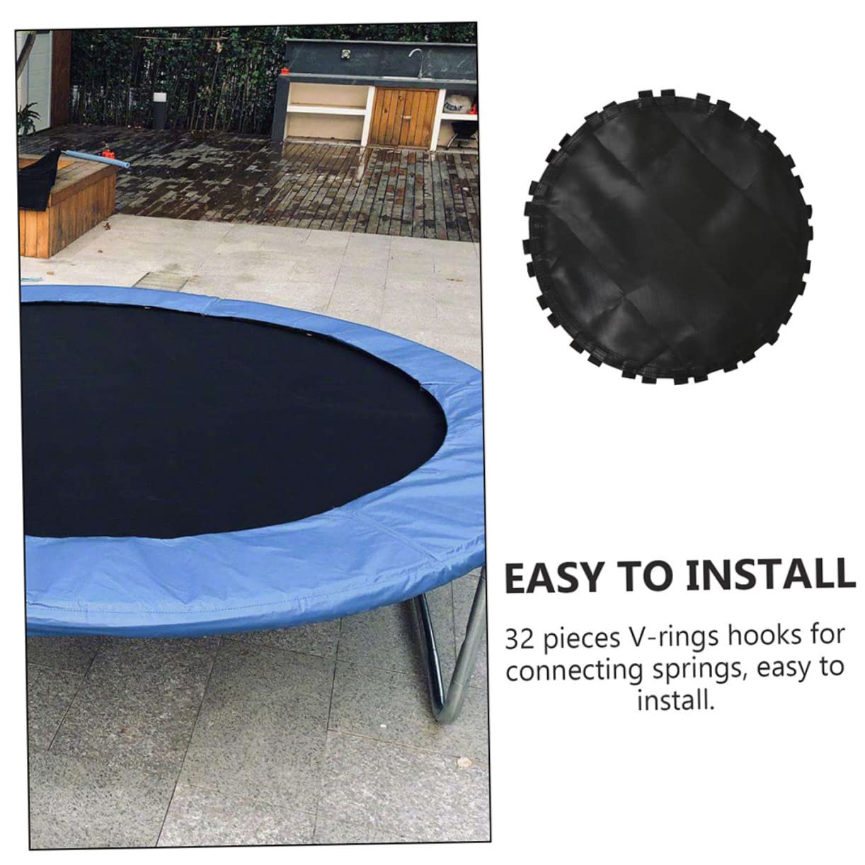 Trampoline Replacement Mat - Durable 1pc Jumping Pad for Outdoor Fitness & Recreation | Heavy-Duty Mesh Cloth for Safe Bouncing | Perfect for Backyard, Gym, and Kids Play