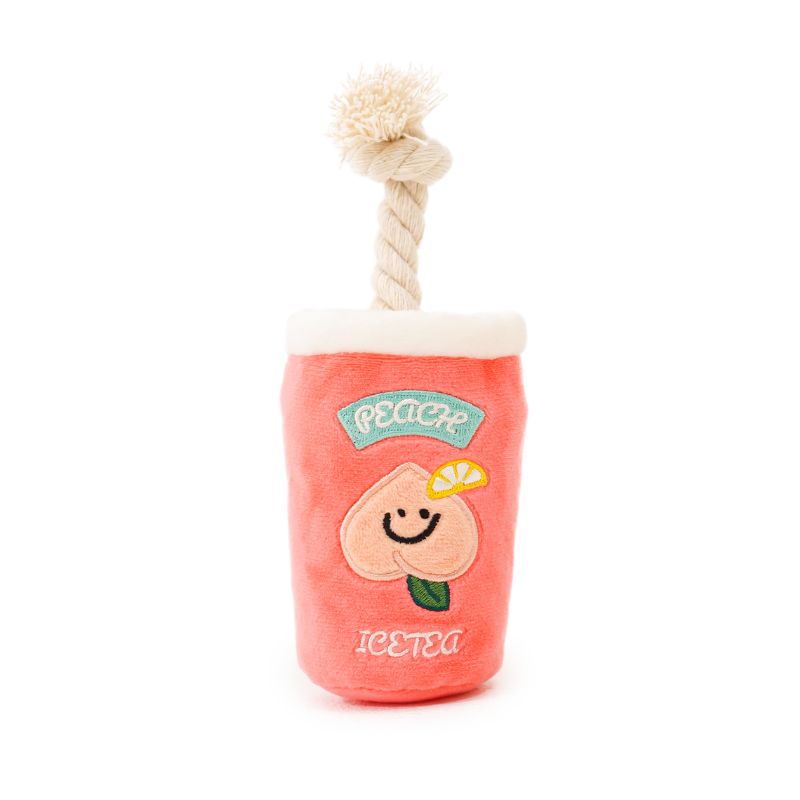 Bacon Peach Iced Tea Dog Toy - Chew Resistant Durable Pet Toy for Aggressive Chewers - Fun Interactive Playtime for Dogs, Puppies & Pets - Perfect for Fetch, Tug of War & Training Sessions