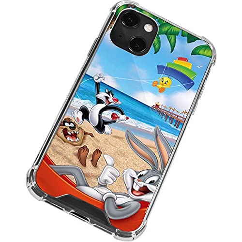 Skinit Clear Phone Case for iPhone 13 Mini - Official Looney Tunes Beach Design | Slim Protective Cover | Perfect for Summer Travel & Everyday Use