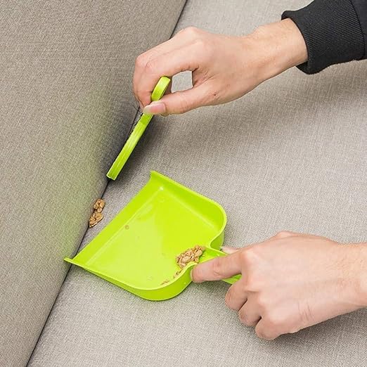 Krush Mini Dustpan and Brush Set - Compact Cleaning Tool for Laptops, Keyboards, Tables, Cars & Carpets | Small Plastic Dustpan with Broom | Ideal for Home, Office, Car & Pet Hair Cleaning (Multicolor, 1-Pack)