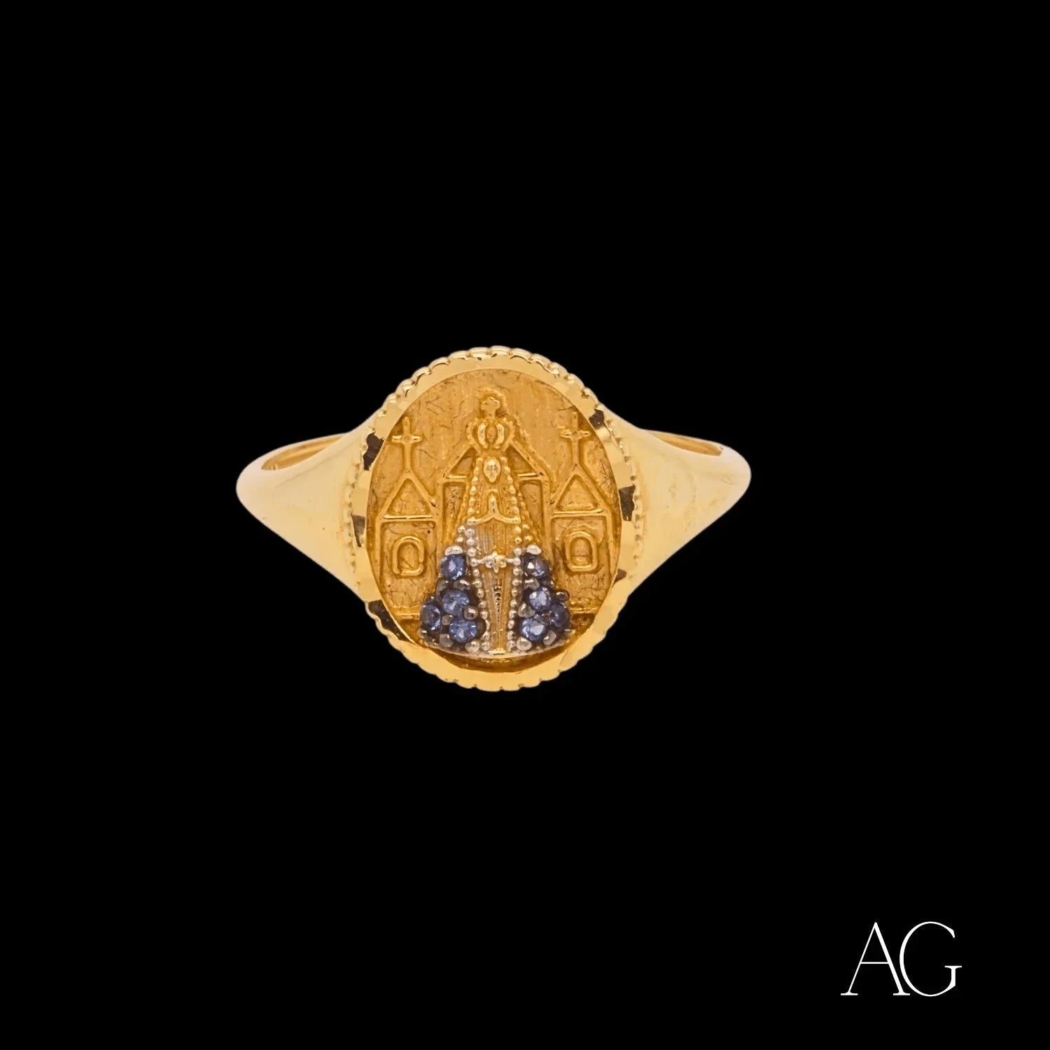 18K Gold Ring for Divine Protection - Elegant Spiritual Jewelry for Women, Perfect for Daily Wear, Meditation & Gifting