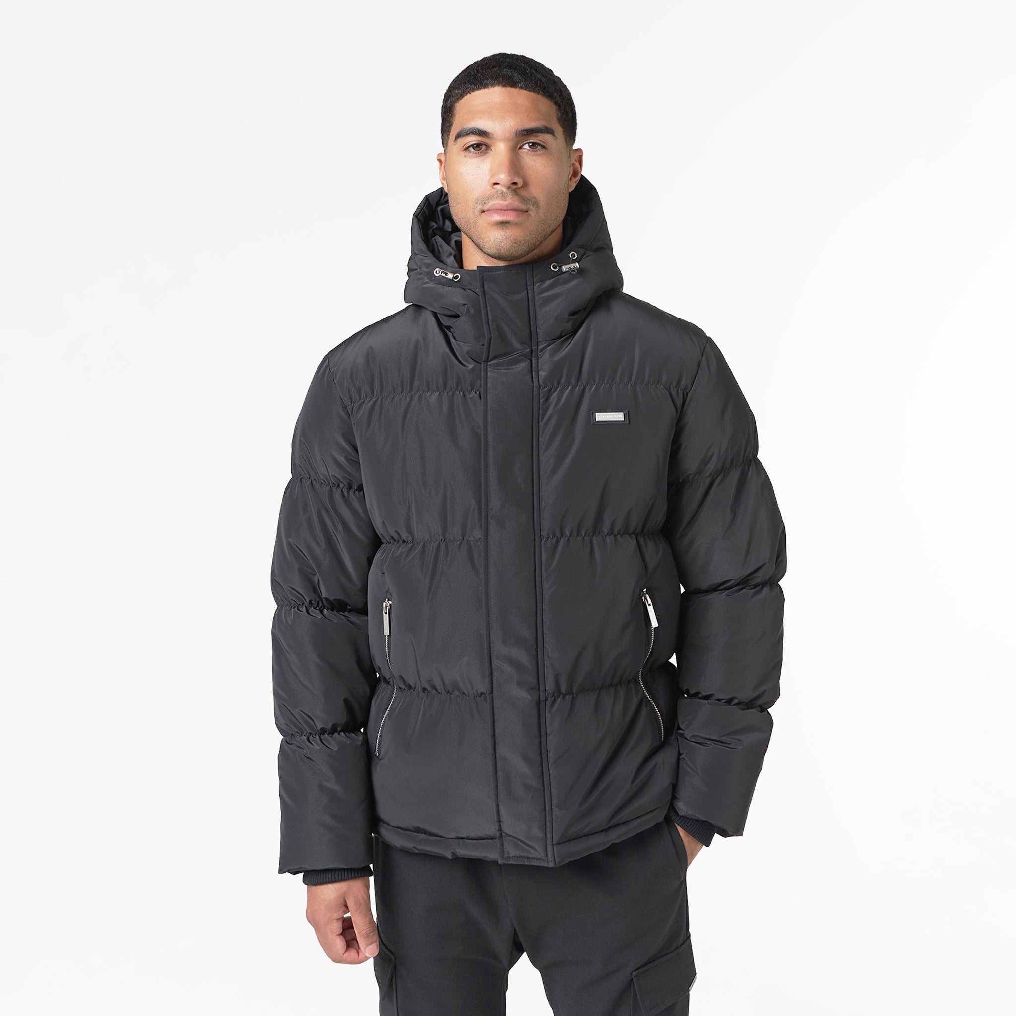 Smart Crinkle Nylon Puffer Jacket for Women & Men - Lightweight Winter Coat with Water-Resistant Shell | Black | Perfect for Outdoor Activities, Travel & Cold Weather Fashion