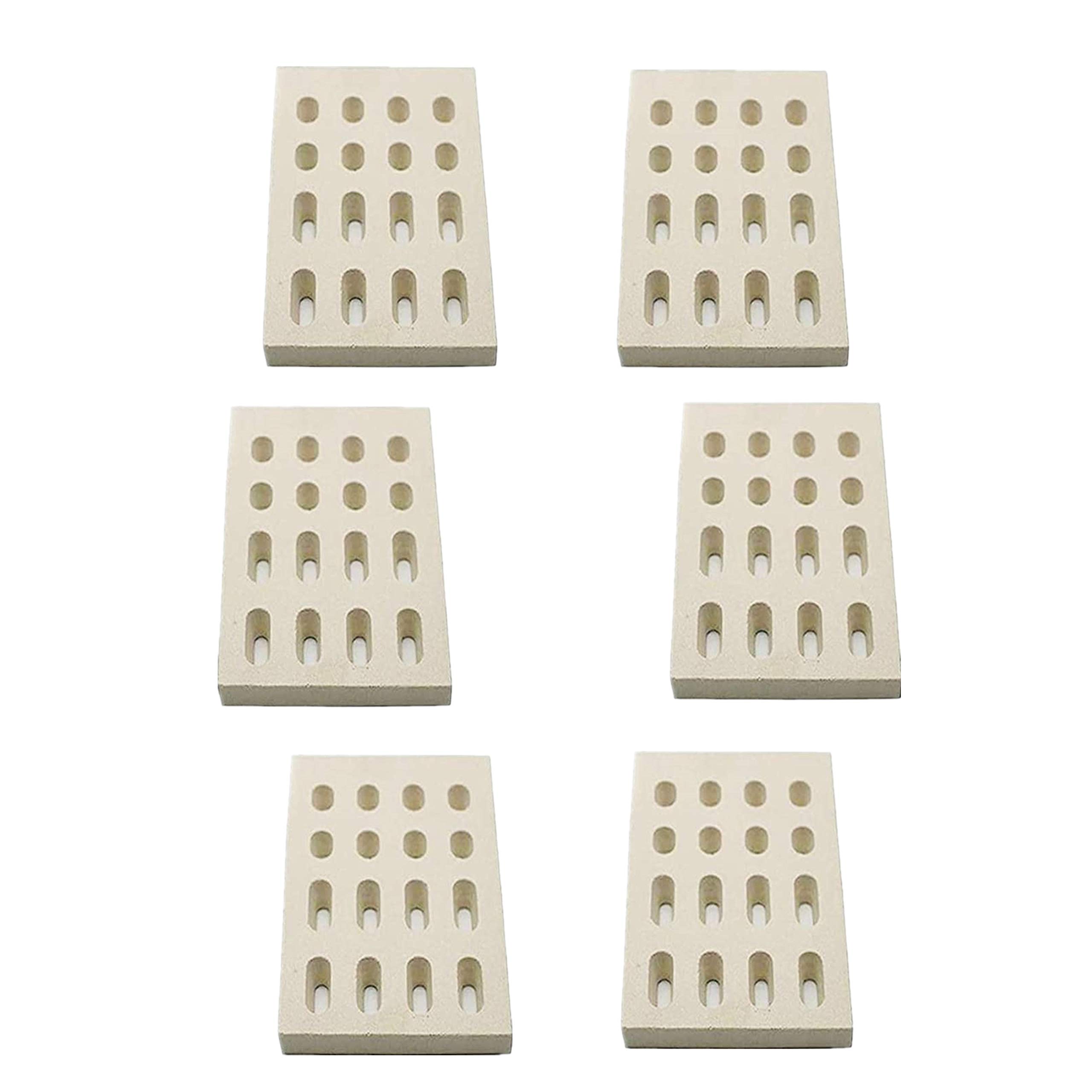 LS'BABQ Ceramic Brick Flame Tamer Replacement - 6 Pack for Barbeques Galore Grand Turbo, Grand Hall & Members Mark Grills | Heat Diffuser for Even Cooking | Perfect for Backyard BBQs, Camping & Outdoor Grilling