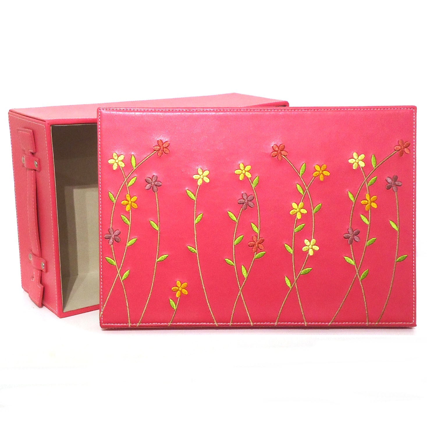 Embroidered Fabric Storage Box - Large Organizer for Home Decor, Closet, Office & Craft Supplies | Perfect for Gift Wrapping & Jewelry Organization