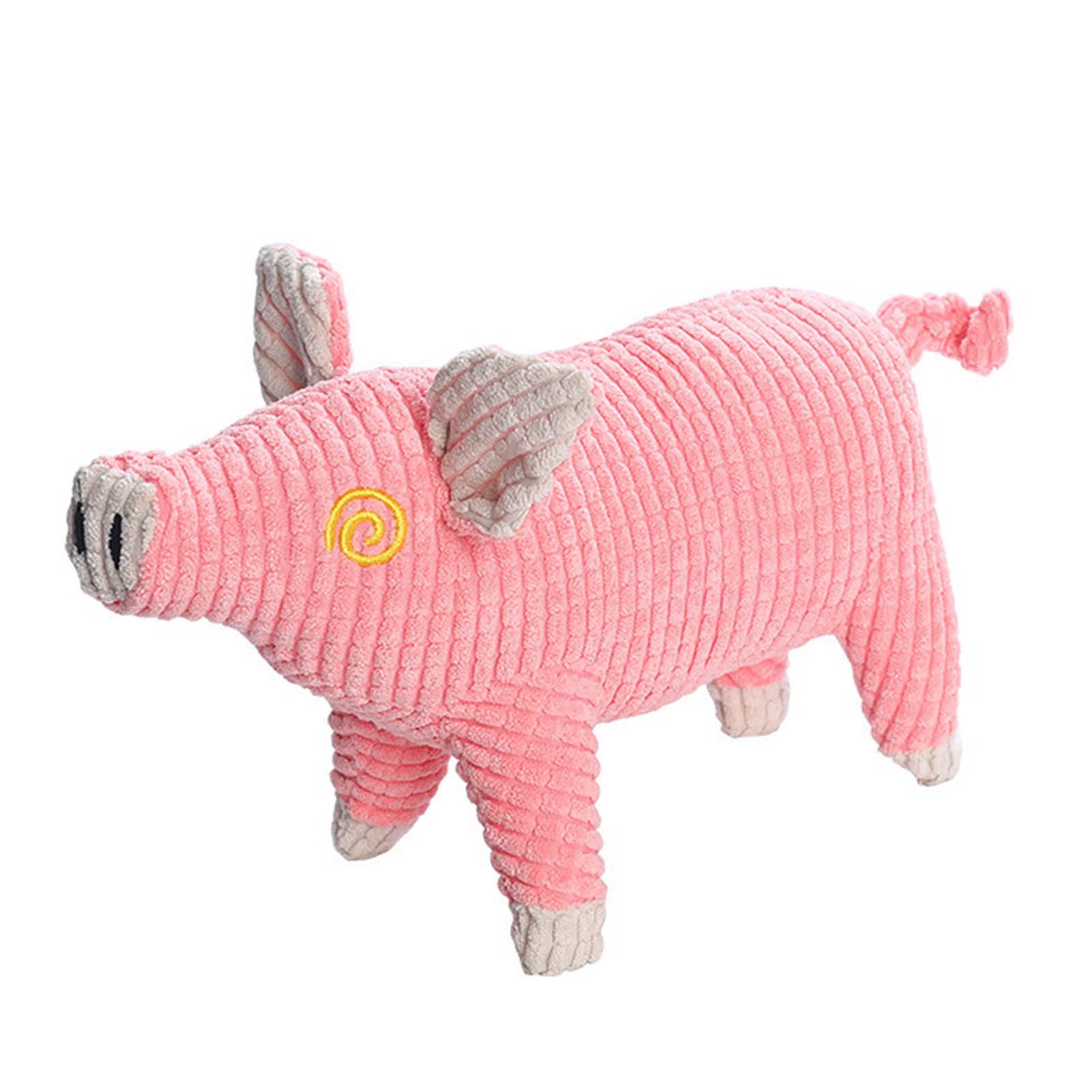 Cute Pink Plush Pig Chew Toy for Dogs - Bite Resistant, Teeth Cleaning Squeaky Toy | Perfect Pet Birthday Gift for Puppies & Small Dogs | Indoor Play & Training Reward