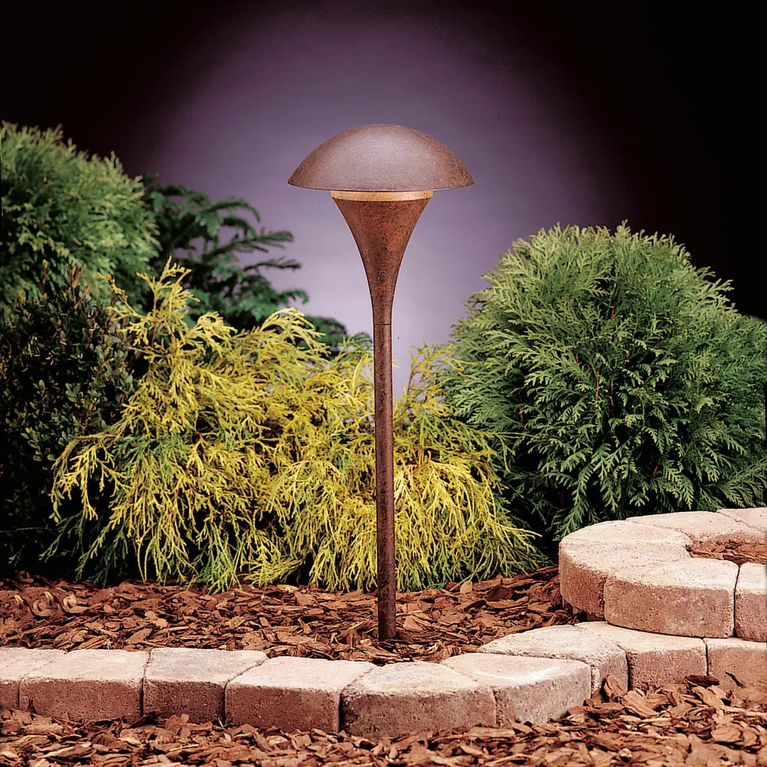 120V Large Eclipse Path Light - Textured Tannery Bronze Outdoor Lighting for Garden, Walkway, and Landscape Illumination