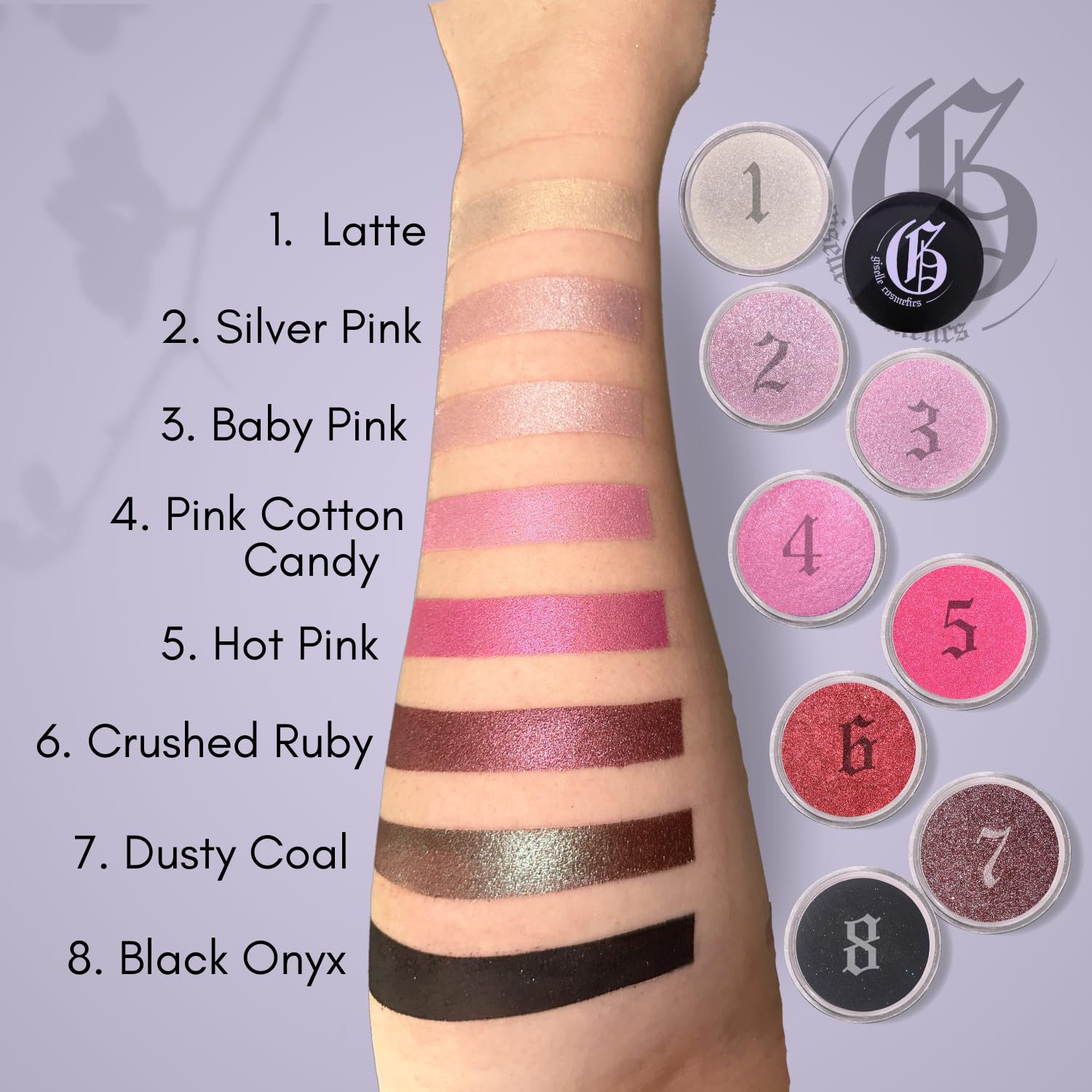 Organic Crushed Ruby Mineral Powder Eyeshadow Palette - Vegan Shimmer & Glitter Eye Makeup for Day & Night Looks, Cream Eyeshadow Singles & Loose Highlighter Powder for Parties, Weddings & Special Occasions