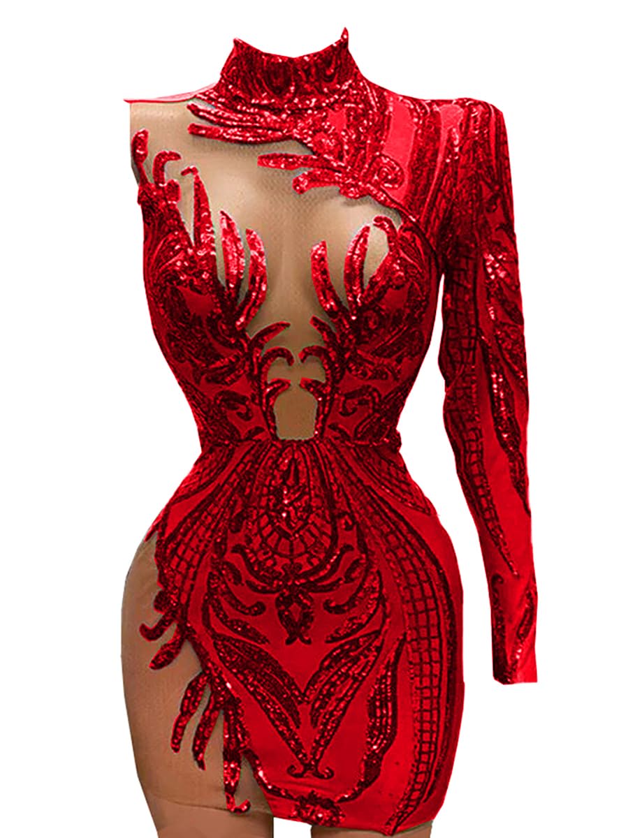 Sparkly Sequin Short Prom Dress for Women - Bodycon Pageant Cocktail Evening Party Dress - Perfect for Homecoming, Night Out & Special Occasions