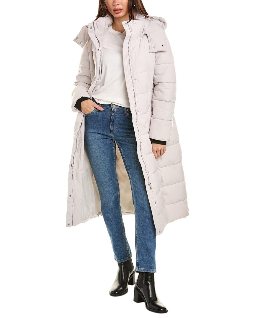 NVLT Women's Longline Puffer Coat - Lightweight Winter Jacket with Hood, Waterproof & Windproof, Warm Quilted Down Alternative for Outdoor Activities, Hiking, and Cold Weather Fashion