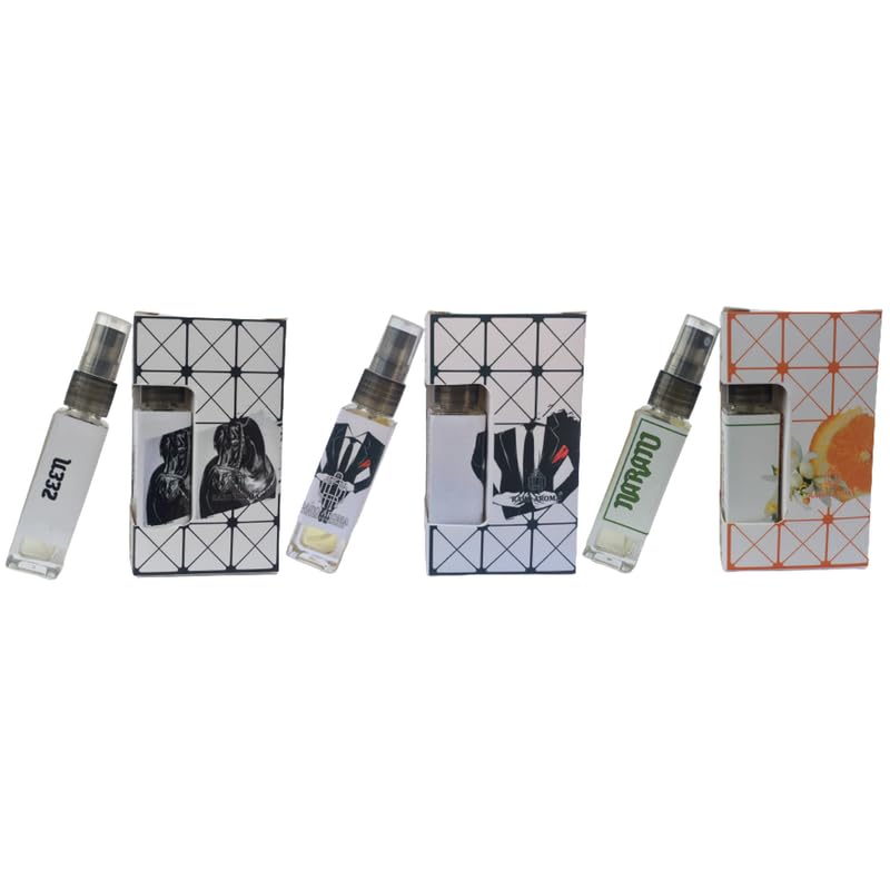 Raro Aroma Premium Luxury Long Lasting Eau De Parfum - Designer Inspired Unisex Fragrance (8ml x 3 Bottles Pocket Combo) | Perfect for Daily Wear, Office & Special Occasions | Zeen-Numaya-Naranj Scent