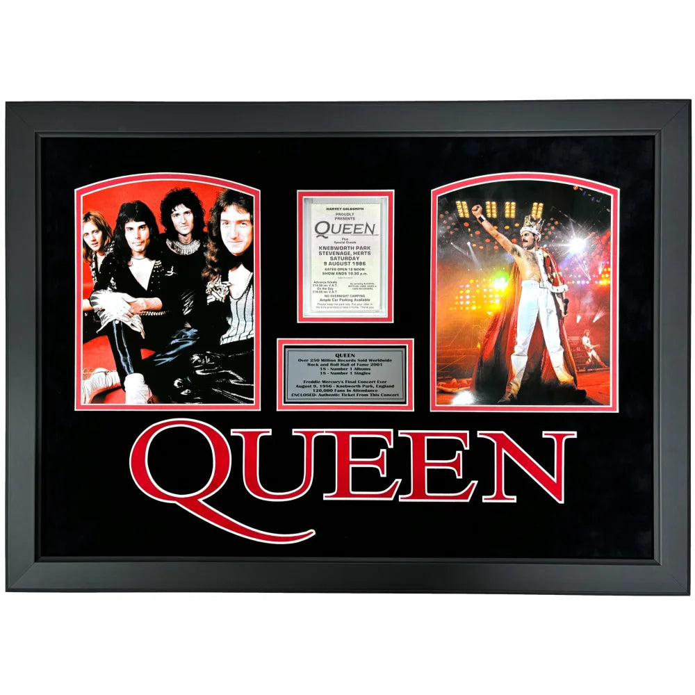Freddie Mercury Queen Last Concert Authentic Ticket PSA COA Framed Memorabilia - Perfect for Music Fans & Rock Collectors