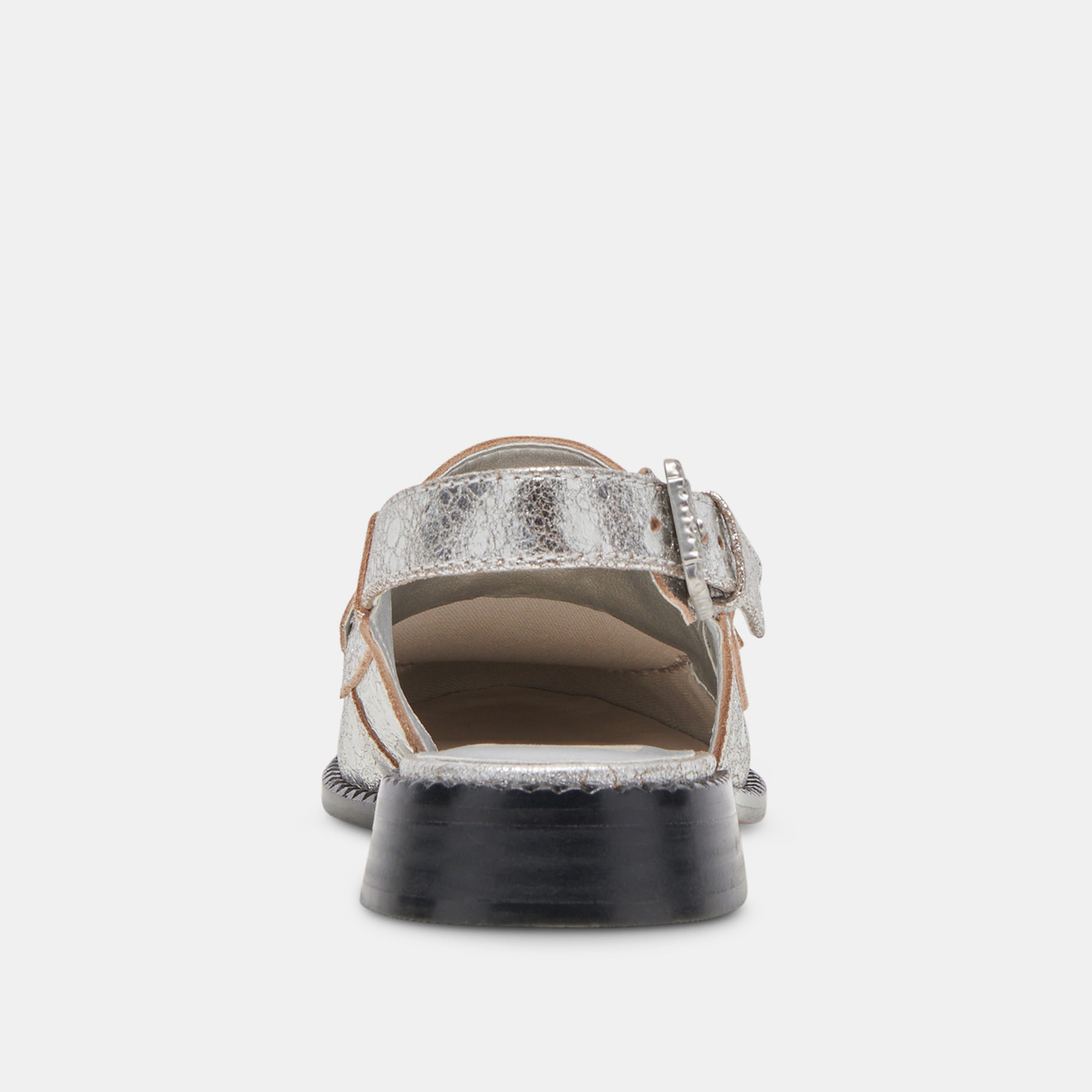 HARDI Women's Wide Loafers in Silver Crackled Leather - Comfortable Slip-On Shoes for Work, Office & Casual Outfits