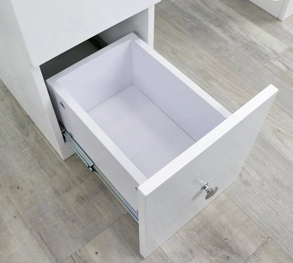 Professional Double Diamond White Manicure Table for Nail Salons - Portable & Adjustable Nail Technician Desk with Storage, Perfect for Home & Salon Use