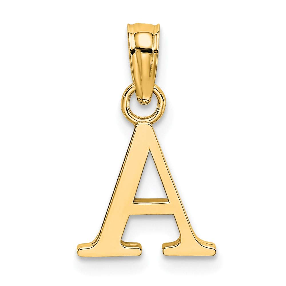 14K Yellow Gold High Polish Block Initial Pendant - Personalized Letter Necklace for Women, Gift for Her - Perfect for Birthdays, Anniversaries & Special Occasions