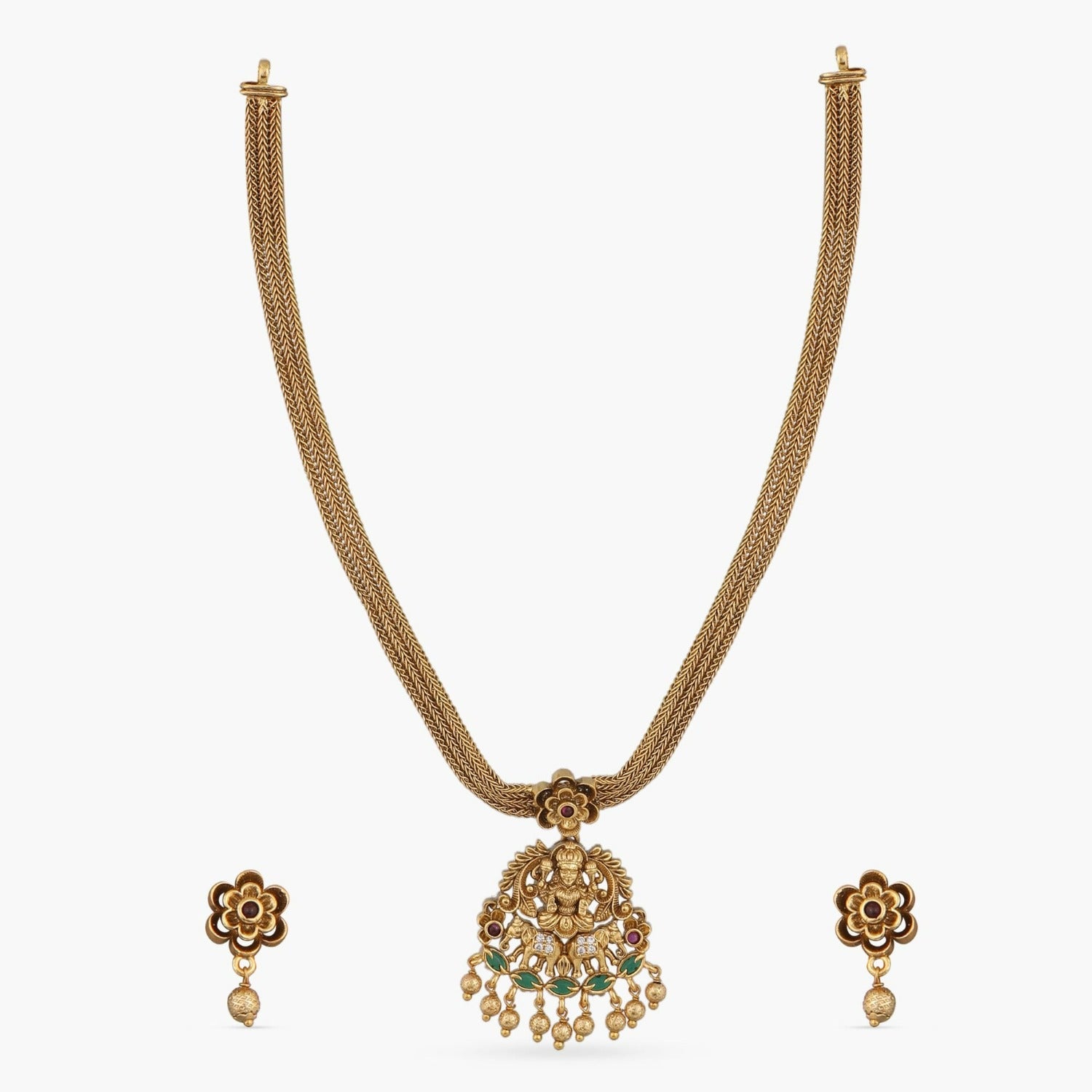 Vintage Sara Antique Necklace Set for Women - Elegant Gold Plated Jewelry Gift for Birthday, Anniversary & Special Occasions